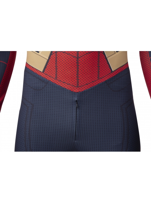 Spider-Man No Way Home Peter Parker Iron Spider-Man Battle Suit Halloween Cosplay Costume Red Bodysuit