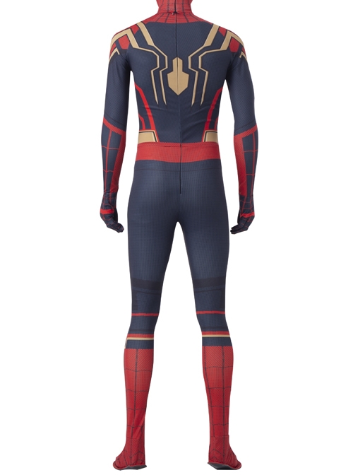 Spider-Man No Way Home Peter Parker Iron Spider-Man Battle Suit Halloween Cosplay Costume Red Bodysuit