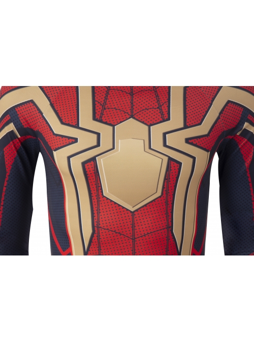 Spider-Man No Way Home Peter Parker Iron Spider-Man Battle Suit Halloween Cosplay Costume Red Bodysuit