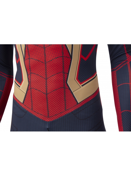 Spider-Man No Way Home Peter Parker Iron Spider-Man Battle Suit Halloween Cosplay Costume Red Bodysuit