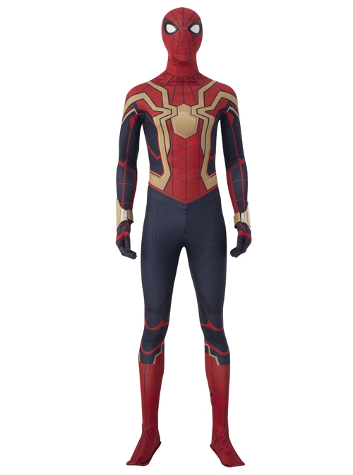 Spider-Man No Way Home Peter Parker Iron Spider-Man Battle Suit Halloween Cosplay Accessories Red Headcover