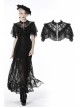 Black Gothic Sexy Ruffled Pullover Lace Cotton Cloak