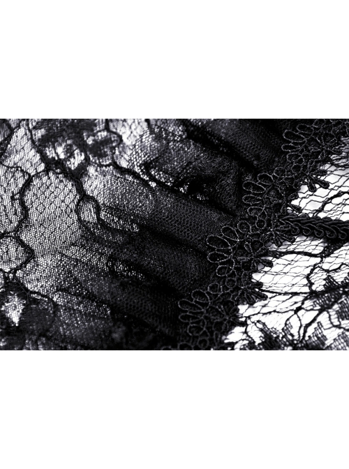 Black Gothic Sexy Ruffled Pullover Lace Cotton Cloak