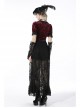 Wine Red Gothic Luxe Diamond Velvet Elegant Sexy Short-Sleeves Cape