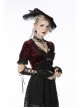 Wine Red Gothic Luxe Diamond Velvet Elegant Sexy Short-Sleeves Cape