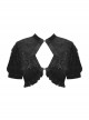 Black Gothic Pattern Velvet Elegant Sexy Short-Sleeves Cape