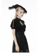 Black Gothic Pattern Velvet Elegant Sexy Short-Sleeves Cape