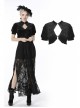 Black Gothic Pattern Velvet Elegant Sexy Short-Sleeves Cape