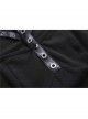 Punk Cool Black Hollow Lace-Up Clasp Cotton Midi Dress