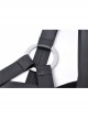 Punk Black Faux Leather Shoulder Strap Cotton Sleeveless Midi Dress