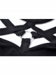 Black Punk Sexy Hollow Cotton Cross Strap Ring Belt Dress