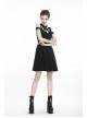 Black Punk Sexy Hollow Cotton Cross Strap Ring Belt Dress