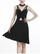 Punk Black Ghost Face Rayon Cross Strapless Sexy RayonStrap Dress