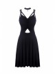 Punk Black Ghost Face Rayon Cross Strapless Sexy RayonStrap Dress