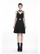 Punk Black Ghost Face Rayon Cross Strapless Sexy RayonStrap Dress