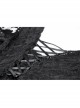 Gothic Black Japanese Lace Kimono Long Sleeves Ties Waist Irregularities Neck Nylon Dress