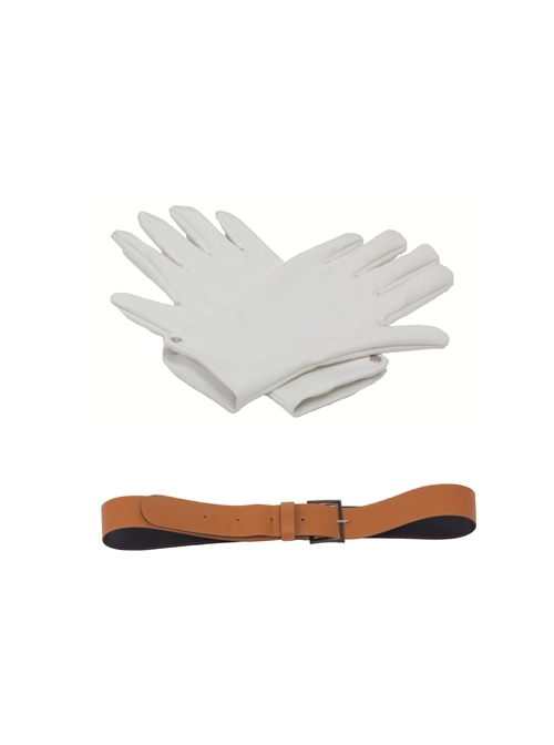 Japanese Anime Fullmetal Alchemist Edward Elric Halloween Cosplay Accessories Brown Waist Belt And White Gloves