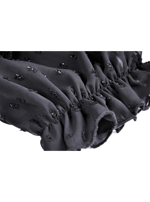 Black Dead Bat Doll Collar Gothic Lolita Lace Slim Fit Belt Polyester Mini Dress