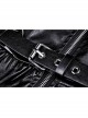 Black Gothic Cross Zipper Belt Lace Rebel Locomotive Girl Faux Leather Strap Dress