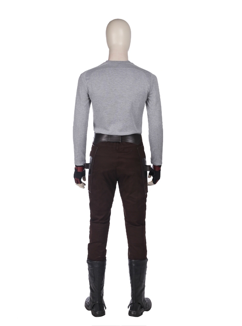 Guardians Of The Galaxy Vol 2 Star-Lord Peter Jason Quill Red Long Windbreaker Suit Halloween Cosplay Costume Gray Bottoming Long Sleeve T-shirt