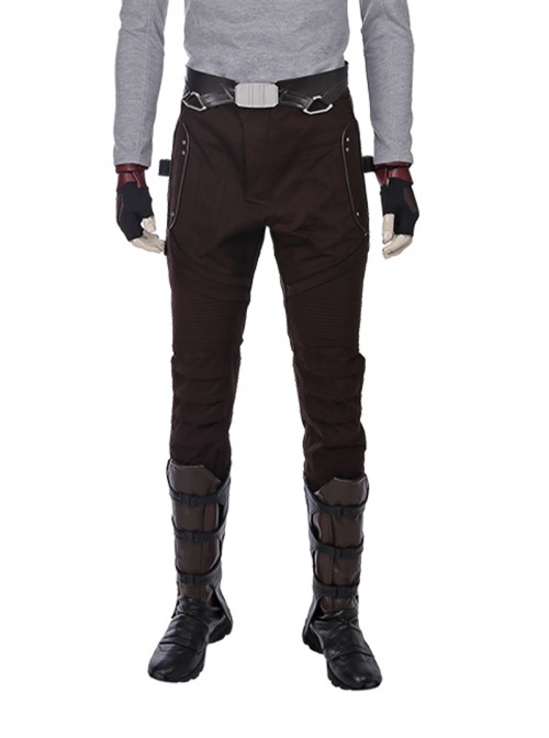 Guardians Of The Galaxy Vol 2 Star-Lord Peter Jason Quill Red Long Windbreaker Suit Halloween Cosplay Costume Brown Pants