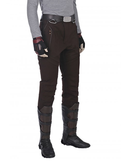 Guardians Of The Galaxy Vol 2 Star-Lord Peter Jason Quill Red Long Windbreaker Suit Halloween Cosplay Costume Brown Pants