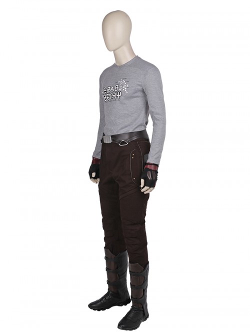 Guardians Of The Galaxy Vol 2 Star-Lord Peter Jason Quill Red Long Windbreaker Suit Halloween Cosplay Costume Brown Pants