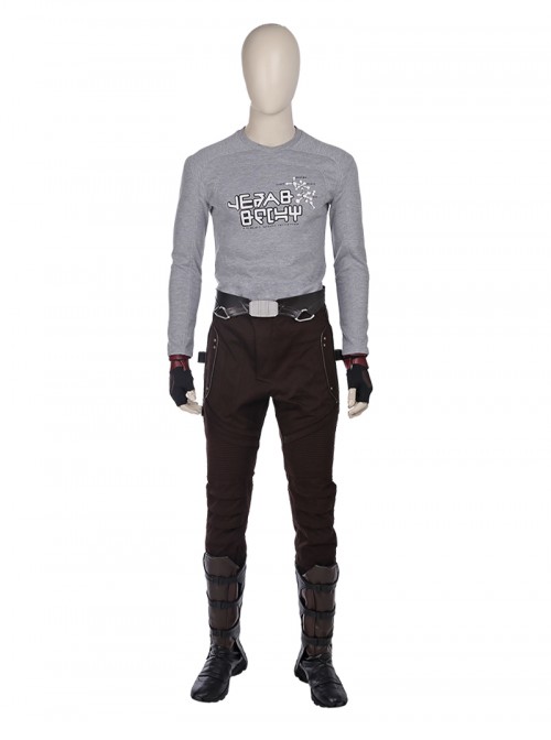 Guardians Of The Galaxy Vol 2 Star-Lord Peter Jason Quill Red Long Windbreaker Suit Halloween Cosplay Accessories Boots And Leg Guards