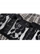 Black Gothic Lolita Plaid Lace Peter Pan Collar Stitching Lost Girl Grid Rayon Prom Dress