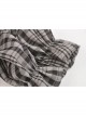 Black Gothic Lolita Plaid Lace Peter Pan Collar Stitching Lost Girl Grid Rayon Prom Dress