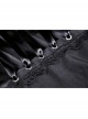 Black Gothic Preppy Style Love Button Slim Fit Pleated Lace Up Back Polyester Suspenders Skirt