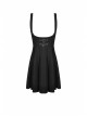 Black Gothic Preppy Style Love Button Slim Fit Pleated Lace Up Back Polyester Suspenders Skirt