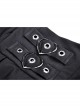 Black Gothic Preppy Style Love Button Slim Fit Pleated Lace Up Back Polyester Suspenders Skirt