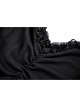 Gothic Sexy Black Bow Tie Slim Fit Lady Fake Two Pieces Lace Puff Sleeves Cotton Dress