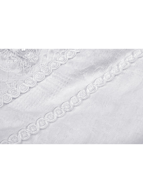 White Gothic Lolita Angelic Beauty Lace Slim Fit White Cross Chest Square Neck Cotton Mini Dress