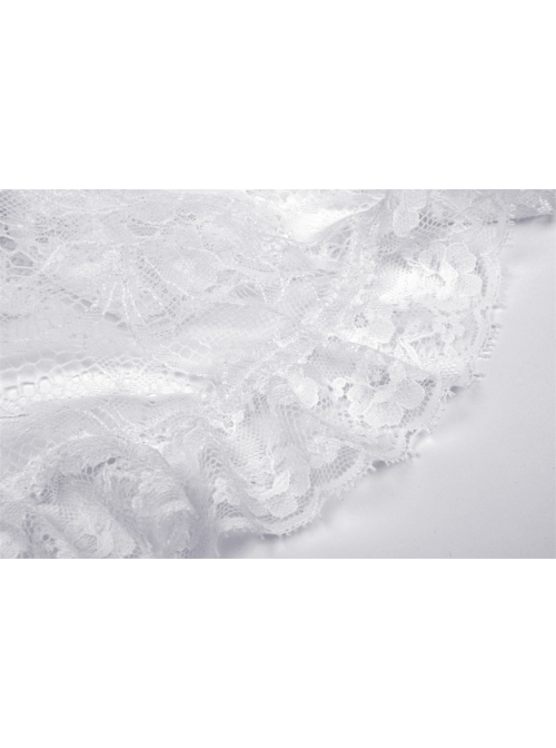 White Gothic Lolita Angelic Beauty Lace Slim Fit White Cross Chest Square Neck Cotton Mini Dress