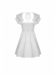 White Gothic Lolita Angelic Beauty Lace Slim Fit White Cross Chest Square Neck Cotton Mini Dress