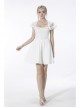 White Gothic Lolita Angelic Beauty Lace Slim Fit White Cross Chest Square Neck Cotton Mini Dress