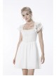 White Gothic Lolita Angelic Beauty Lace Slim Fit White Cross Chest Square Neck Cotton Mini Dress