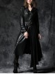 Gothic Sexy Black Elegant Loose Asymmetric Bouffancy Ghost Belt Pu Nylon Robe Jacket