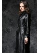 Gothic Sexy Black Elegant Loose Asymmetric Bouffancy Ghost Belt Pu Nylon Robe Jacket