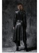 Gothic Sexy Black Elegant Loose Asymmetric Bouffancy Ghost Belt Pu Nylon Robe Jacket