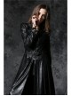 Gothic Sexy Black Elegant Loose Asymmetric Bouffancy Ghost Belt Pu Nylon Robe Jacket