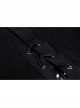 Punk Black Lady Webbing Buckle Sheet Slim Fit Asymmetrical Mini Skirt