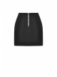 Punk Black Lady Webbing Buckle Sheet Slim Fit Asymmetrical Mini Skirt