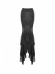 Black Gothic Pattern Sexy Slim Fit Buttocks Mermaid Lace Hollow Out Maxi Skirt