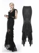 Black Gothic Pattern Sexy Slim Fit Buttocks Mermaid Lace Hollow Out Maxi Skirt