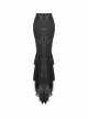 Black Gothic Pattern Sexy Slim Fit Buttocks Mermaid Lace Hollow Out Maxi Skirt