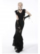 Black Gothic Pattern Sexy Slim Fit Buttocks Mermaid Lace Hollow Out Maxi Skirt