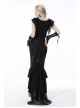 Black Gothic Pattern Sexy Slim Fit Buttocks Mermaid Lace Hollow Out Maxi Skirt